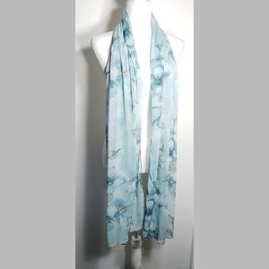 30 X 80 Seafoam Blue Floral Scarf Versatile